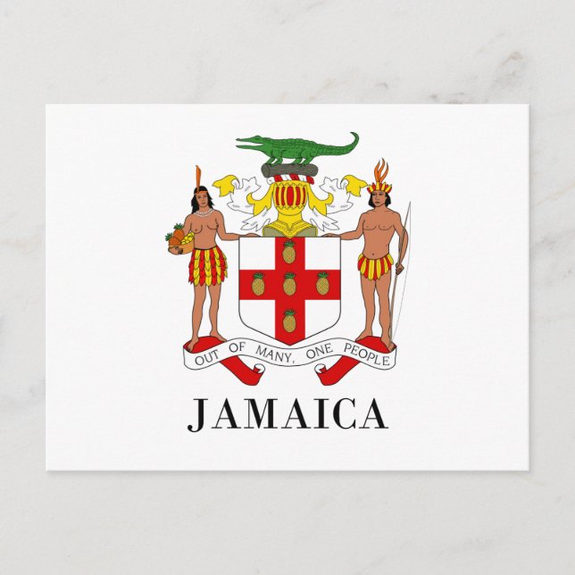 JAMAICA - symbol/coat of arms/flag/colours/emblem Postcard (Front)