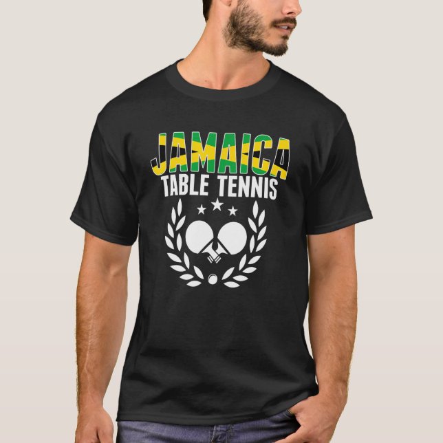 Jamaica Table Tennis   Jamaican Ping Pong Supporte T-Shirt (Front)