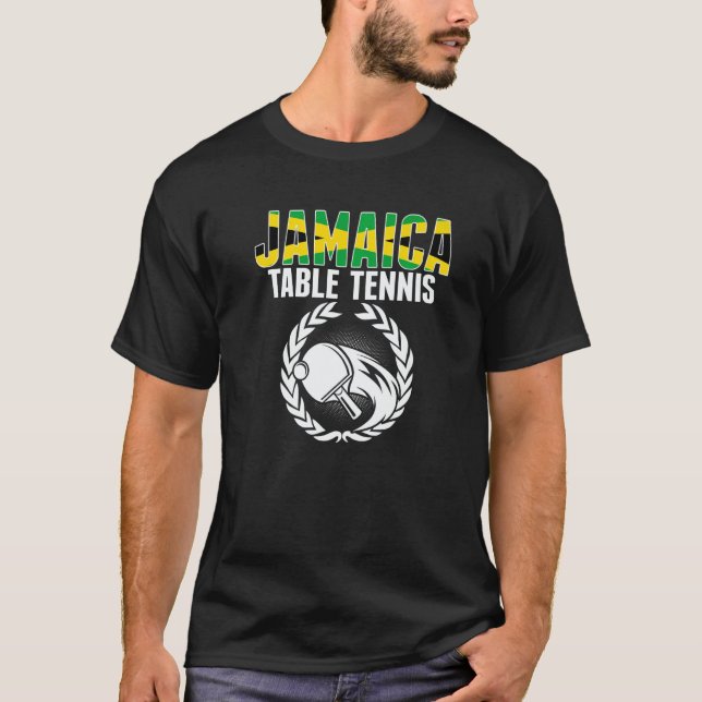 Jamaica Table Tennis   Jamaican Ping Pong Supporte T-Shirt (Front)