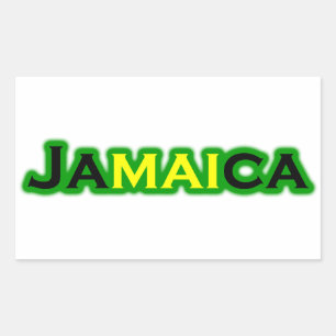 Jamaica (text) rectangular sticker