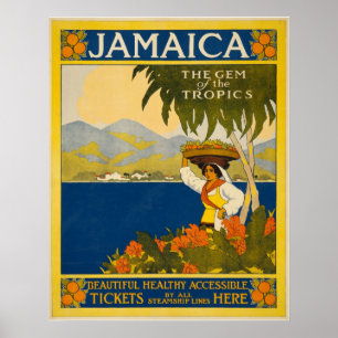 Jamaica the gem of the tropics poster