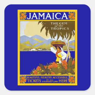 Jamaica ~ The Gem of the Tropics Square Sticker