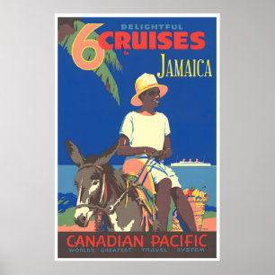 Jamaica Travel Poster Jamaican Souvenir Art Print