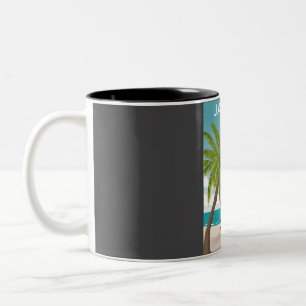 Jamaica Travel Poster Two-Tone Coffee Mug