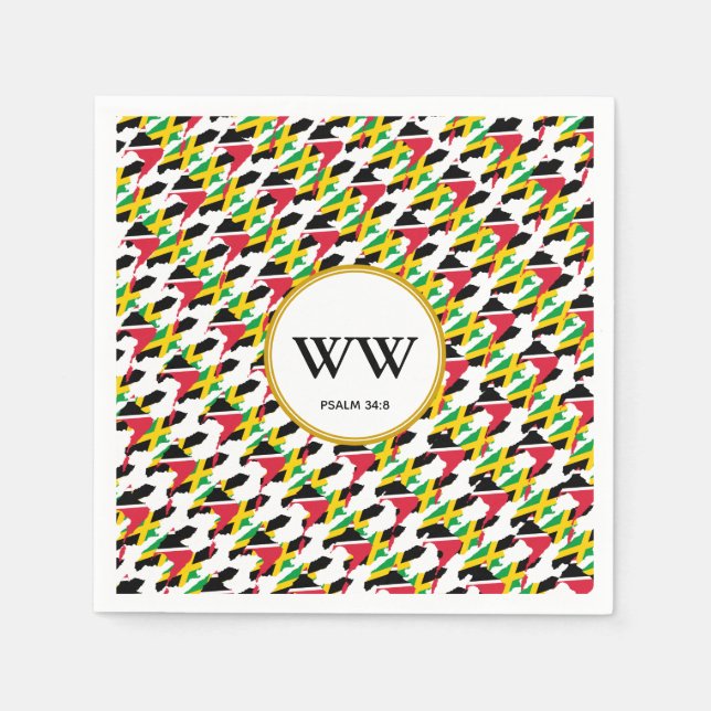 JAMAICA TRINIDAD FLAG Birthday Dual Heritage Party Napkin (Front)