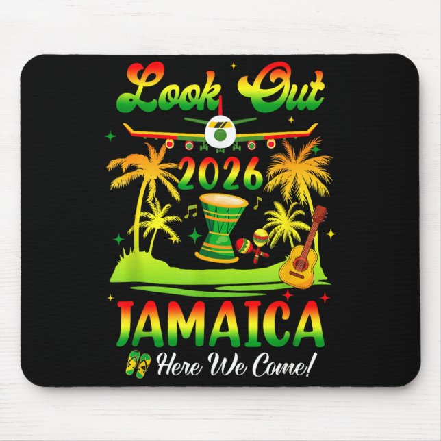Jamaica Vacation 2026 Here We Come Matching Birthd Mouse Mat (Front)