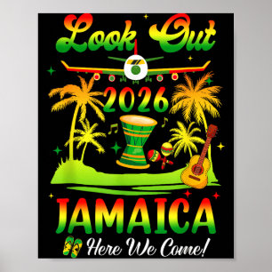 Jamaica Vacation 2026 Here We Come Matching Birthd Poster