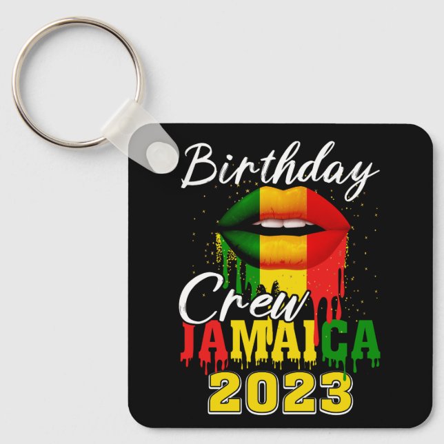 Jamaica Vacation Birthday Crew 2023 Girls Trip Car Key Ring (Front)