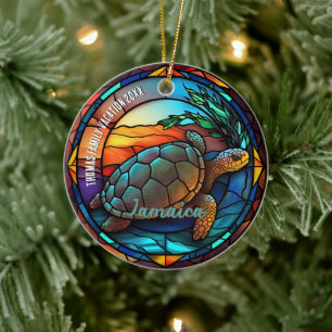 Jamaica Vacation Souvenir  Ceramic Tree Decoration