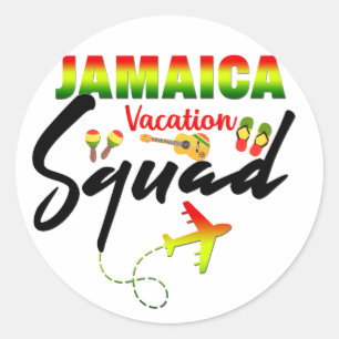 Jamaica Vacation Squad Group Matching Reggae  Classic Round Sticker