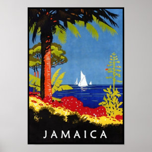 Jamaica Vintage Retro Art Deco Travel Poster
