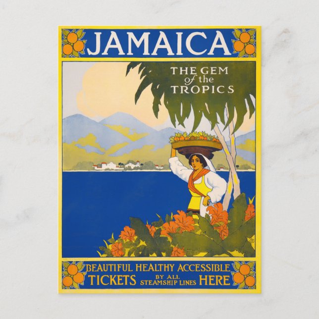 Jamaica vintage travel postcard (Front)