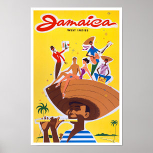 Jamaica vintage travel poster