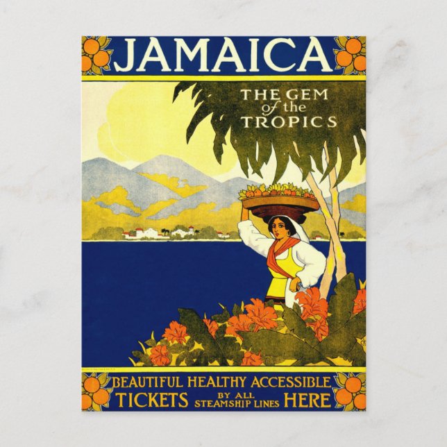 Jamaica, Vintage Travel Poster Postcard (Front)