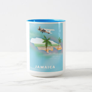 Jamaica Vintage travel poster Two-Tone Coffee Mug