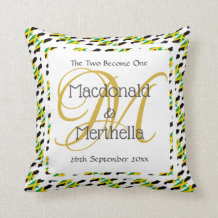 JAMAICA WEDDING KEEPSAKE Two Become One Custom Cushion