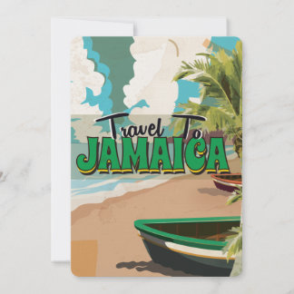 Jamaica Wedding Vintage Travel poster Invitation