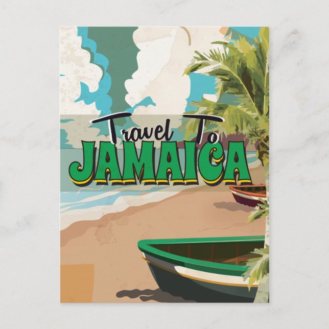 Jamaica Wedding Vintage Travel poster Postcard (Front)