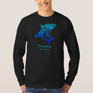 Jamaica West Indies Vintage Retro Tribal Shark Vac T-Shirt