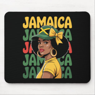 Jamaica Women Girl Jamaican Flag Vacation Trip Coq Mouse Mat