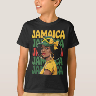Jamaica Women Girl Jamaican Flag Vacation Trip Coq T-Shirt