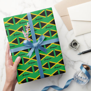 Jamaica Wrapping Paper, Jamaican Flag patriotic Paper