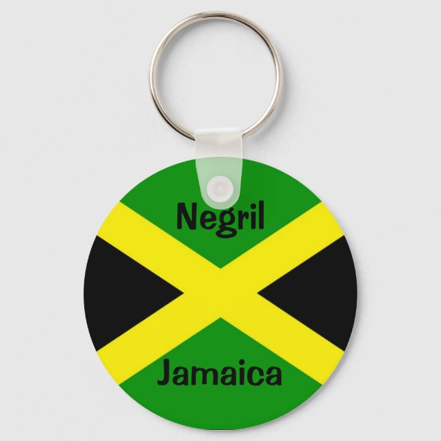 JamaicaFlag, Negril, Jamaica Key Ring (Front)