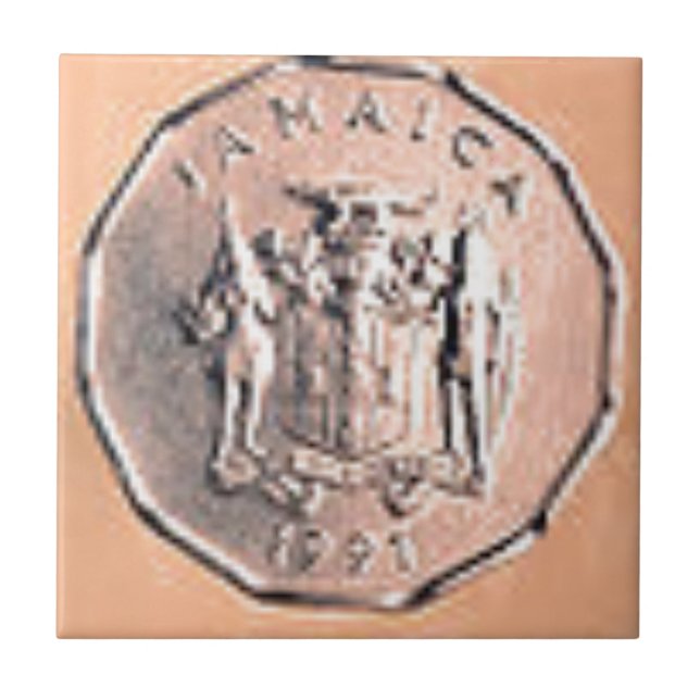 Jamaican 1 Cent Coin Tile (Front)