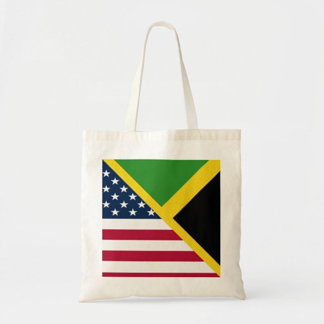 Jamaican American Flag | Jamaica United States Tote Bag (Front)