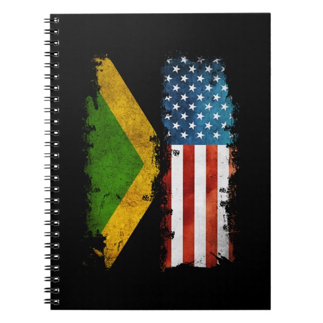 Jamaican American Flag Jamaica Usa Notebook (Front)