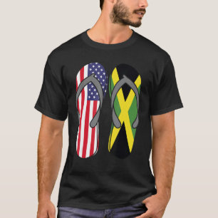 Jamaican American Flag Sandals USA Jamaica Root Pr T-Shirt