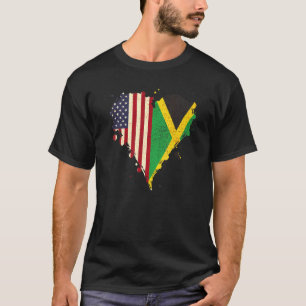 Jamaican American Love Jamaica And Usa T-Shirt