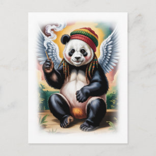 Jamaican Angel Panda takes a break on a White Holiday Postcard