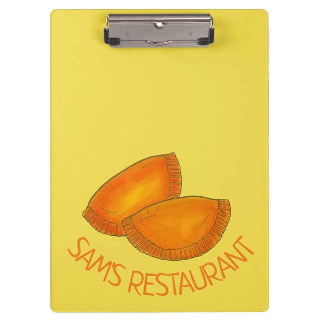 Jamaican Beef Patty Caribbean Restaurant Food Clipboard (Front)
