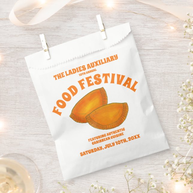Jamaican Beef Patty Food Fest Caribbean Cuisine Favour Bags (Clipped)