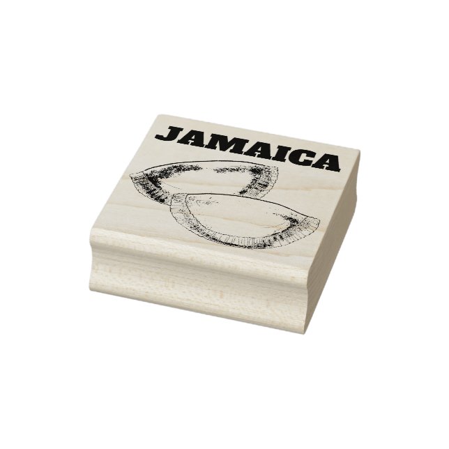 Jamaican Beef Patty Patties Food Cooking JAMAICA Rubber Stamp (Stamp)