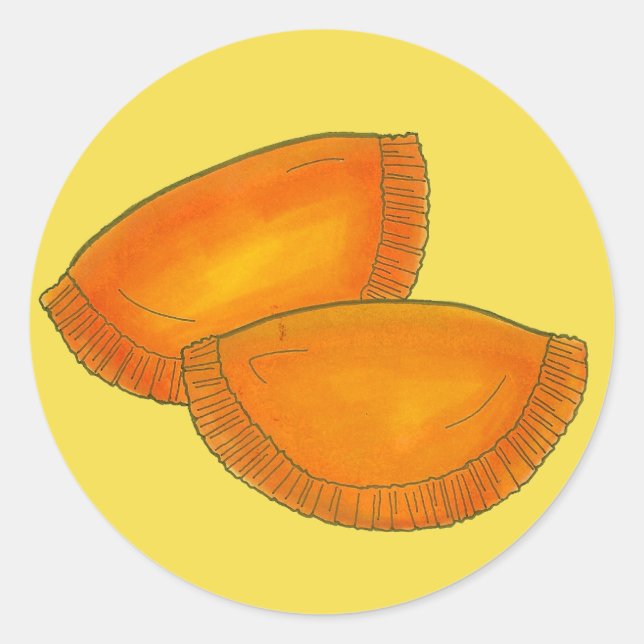 Jamaican Beef Patty Patties Food Cooking Yellow Classic Round Sticker (Front)