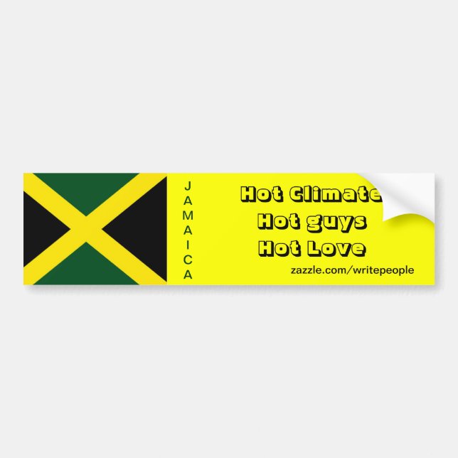 Jamaican  bumper stickers-hot guys bumper sticker (Front)
