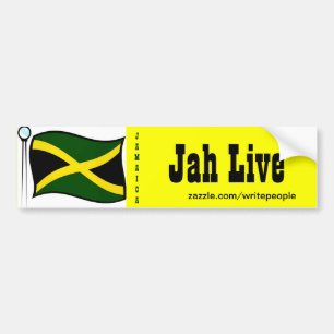 Jamaican  bumper stickers-jah live sticker