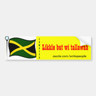 Jamaican bumper stickers-likkle but wi tallawah bumper sticker