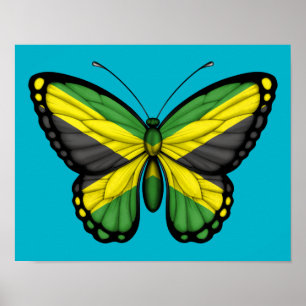 Jamaican Butterfly Flag Poster