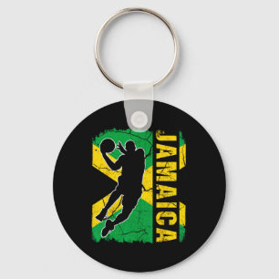 Jamaican Bysketbyll Player Jamaica Flag Bysketbyll Key Ring