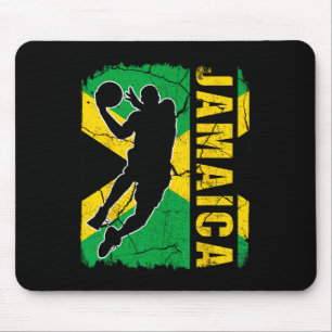 Jamaican Bysketbyll Player Jamaica Flag Bysketbyll Mouse Mat
