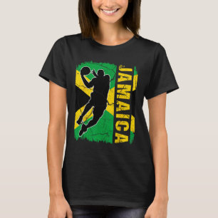 Jamaican Bysketbyll Player Jamaica Flag Bysketbyll T-Shirt