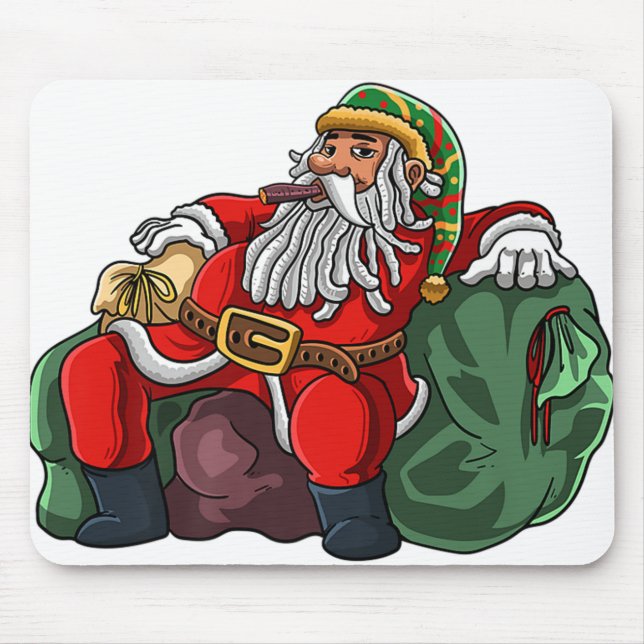 Jamaican christmas rasta santa claus rastafarian p mouse mat (Front)