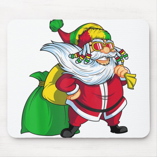 Jamaican christmas rasta santa claus rastafarian.p mouse mat (Front)
