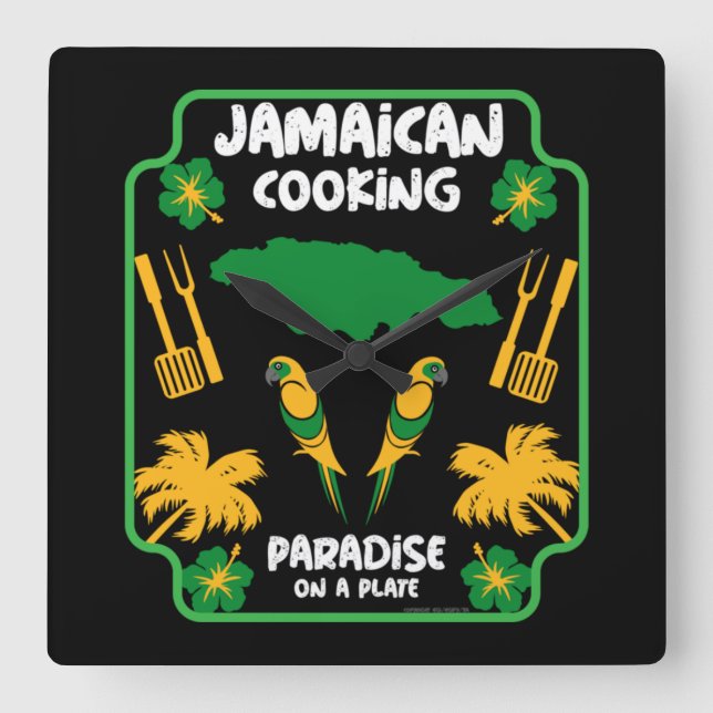 Jamaican Cooking Foodie Gifts     Square Wall Clock (Front)