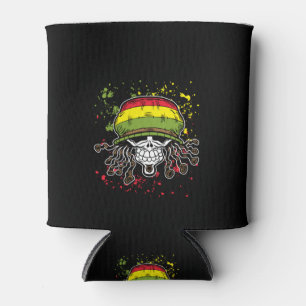 Jamaican Corn Rolls Hair Skull Paint Splashes Can Cooler
