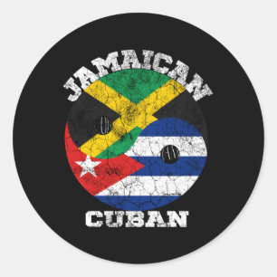 Jamaican Cuban Flag Cuba Jamaica Flag Classic Round Sticker