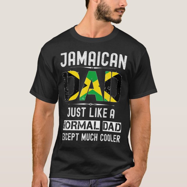 Jamaican Dad Fathers Day Jamaica Flag  Men Birthda T-Shirt (Front)
